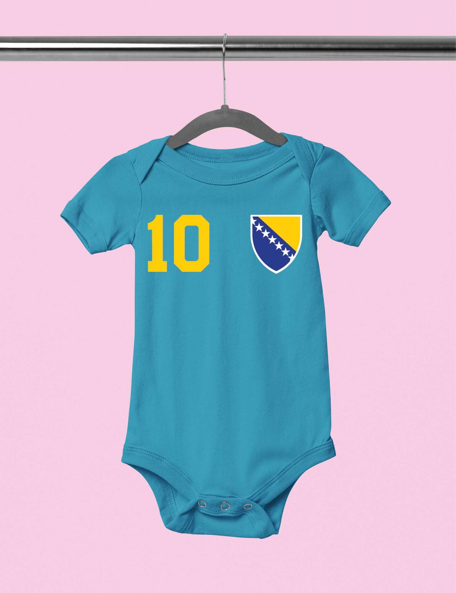 Kinder Baby Strampler Shirt Bosnien Wunschname + Nummer