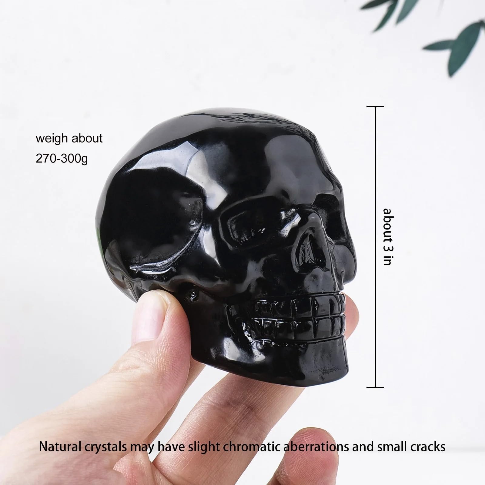 1PC Black Obsidian Crystal Skulls Statue Stones Crafts Room Decor Aquarium Witchcraft Decoration