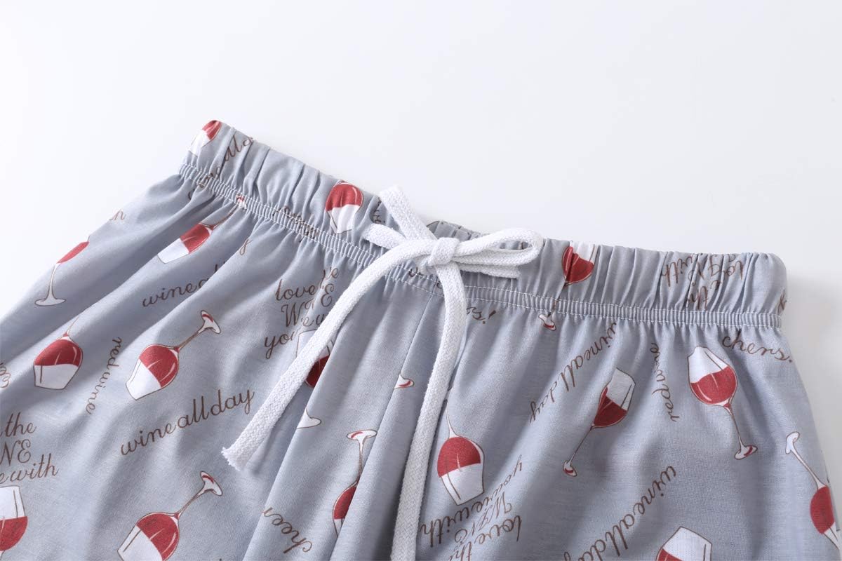 YIJIU Women's Short Sleeve Tops and Capri Pants Cute Cartoon Print Pajama Sets - Image 5