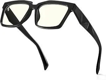 Kimorn Square Blue Light Glasses for Women, Clear Lens, Lightweight Plastic Frame