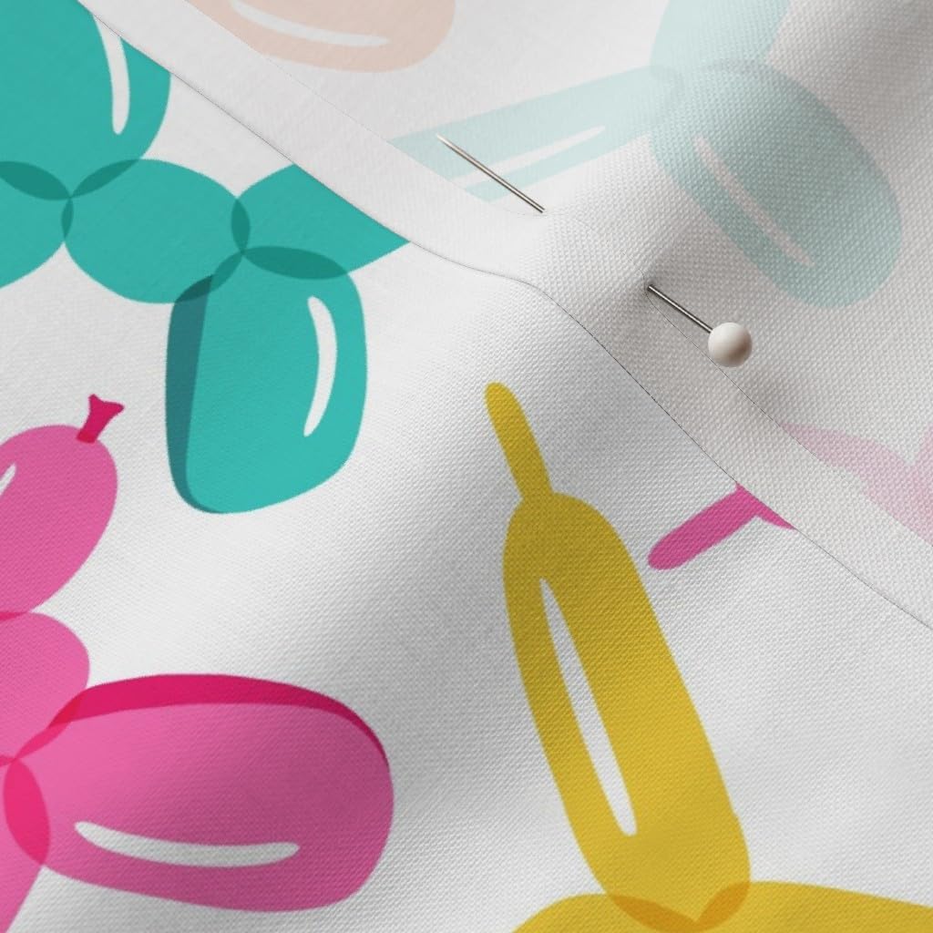 Spoonflower Fabric - Balloon Dogs Light Bright Rainbow Balloons Cute Kids Room Pastels Printed on Petal Signature Cotton Fabric by The Yard - Sewing Quilting Apparel Crafts Decor