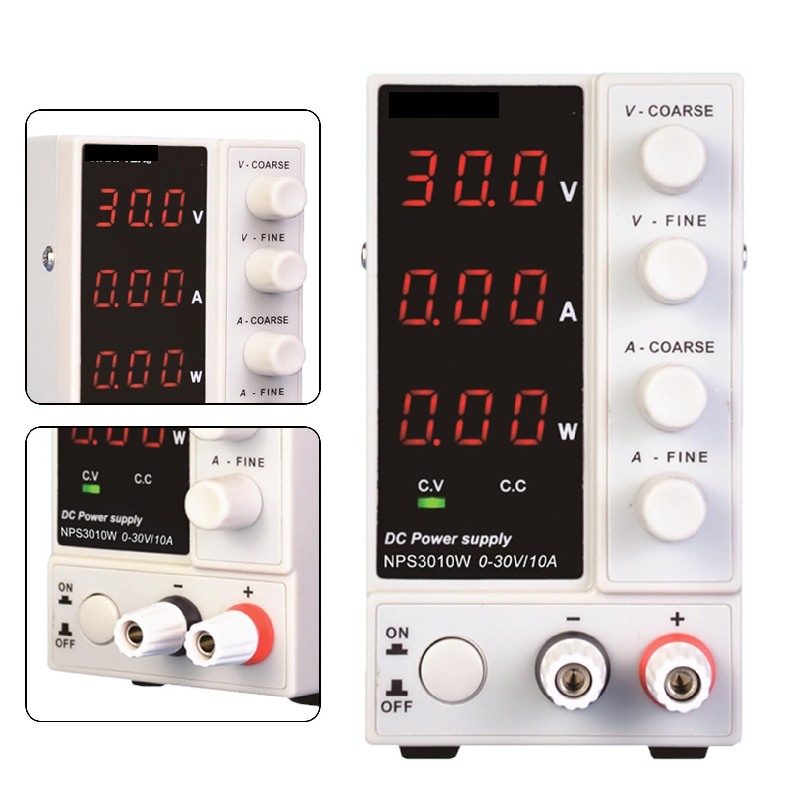 Fuente de alimentación de CC, Fuente de alimentación CC ajustable, fuente laboratorio con 7 protecciones y voltaje dual(NPS605W)