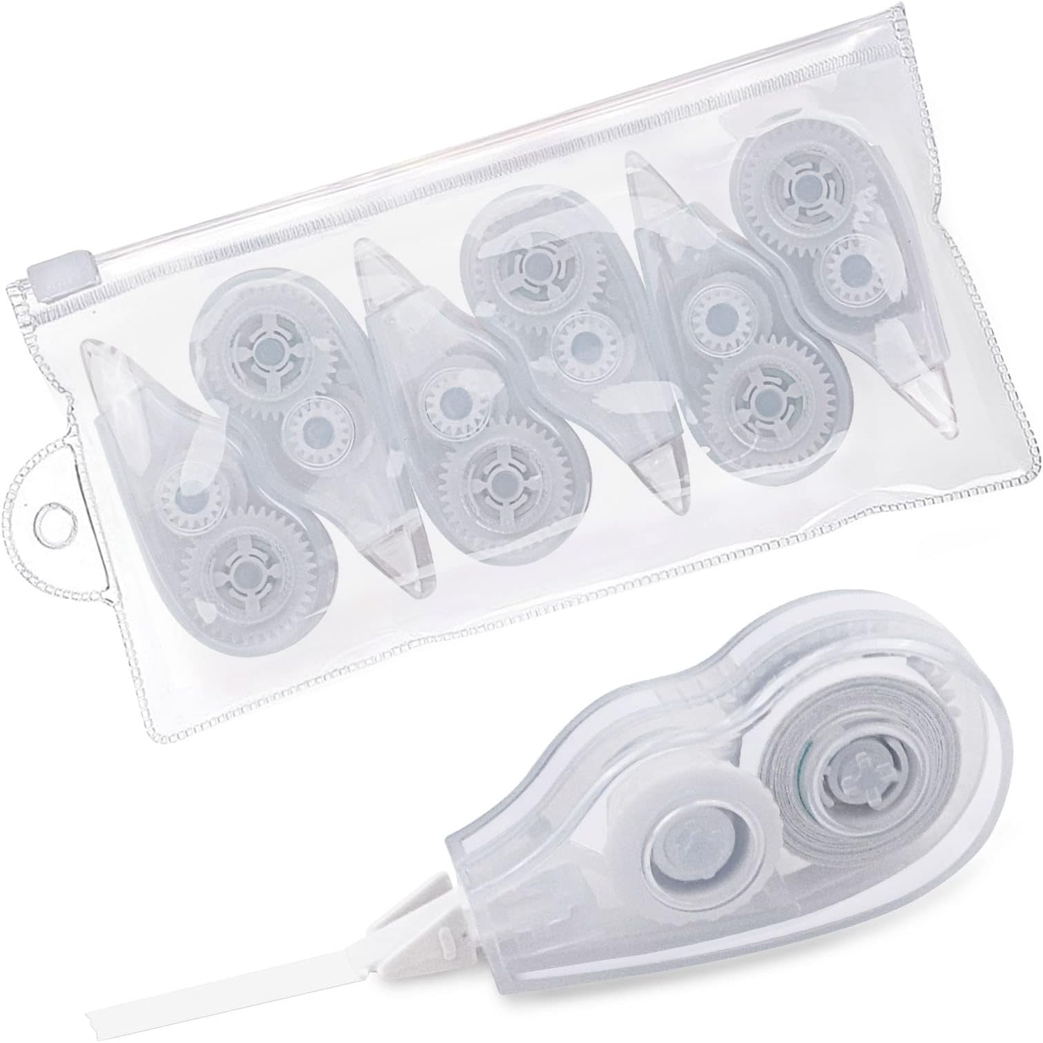 CIOUYAOS 6 Pack Correction Tape, Cute Mouse White Out, Pocket Glue Roller Tape Eraser Dispenser, School Office Students Supplies for Easy Correct Wrong Writing (0.5mm*24m, Transparent)