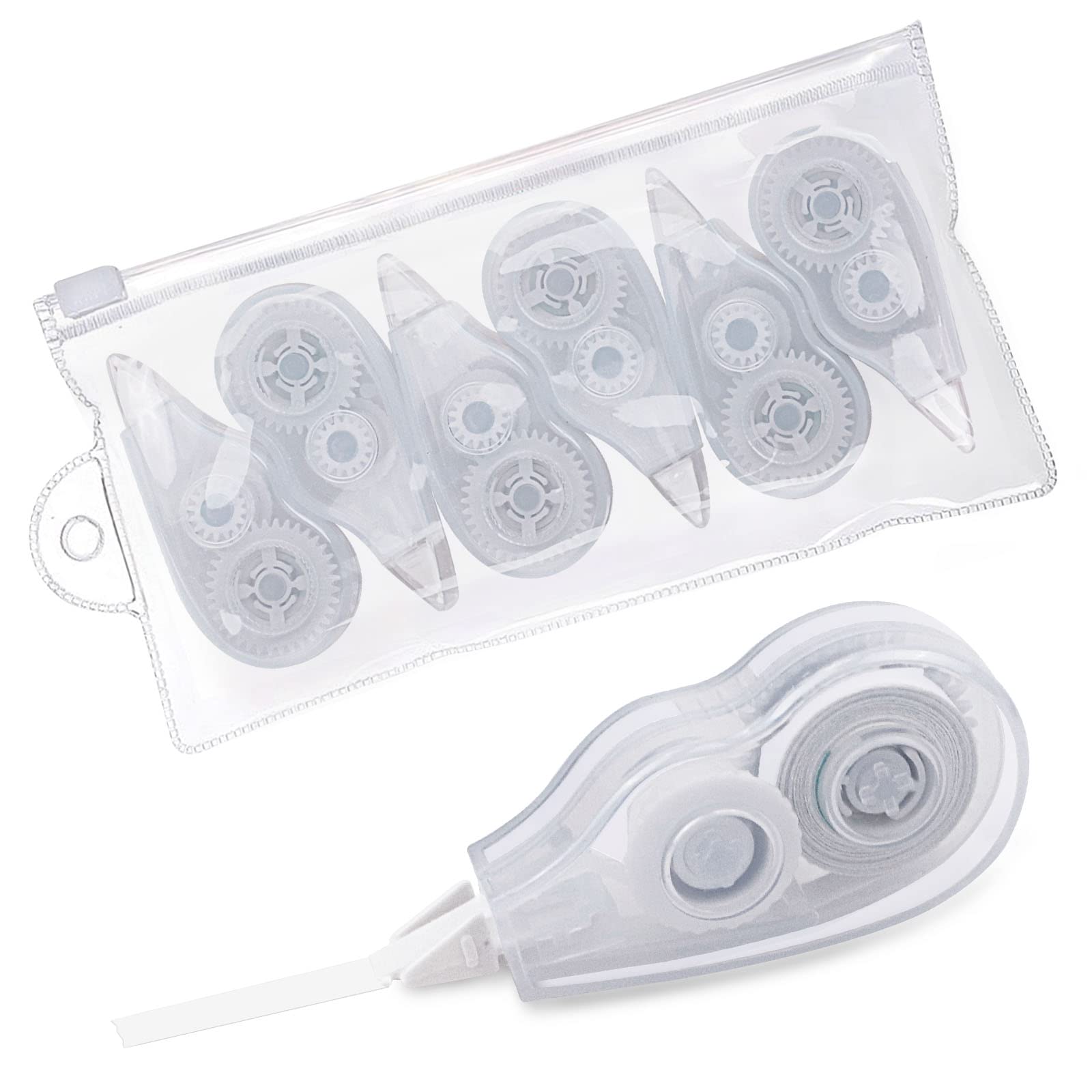 CIOUYAOS 6 Pack Correction Tape, Cute Mouse White Out, Pocket Glue Roller Tape Eraser Dispenser, School Office Students Supplies for Easy Correct Wrong Writing (0.5mm*24m, Transparent)