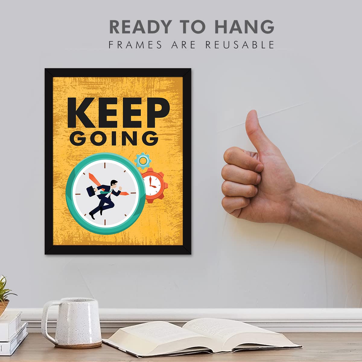 Chaka Chaundh Acrylic - Suitable Motivational Quotes Frames Framed Posters - Quotes Wall Frames - Posters With Frame (14 X 11 Inches, Multicolor) 2