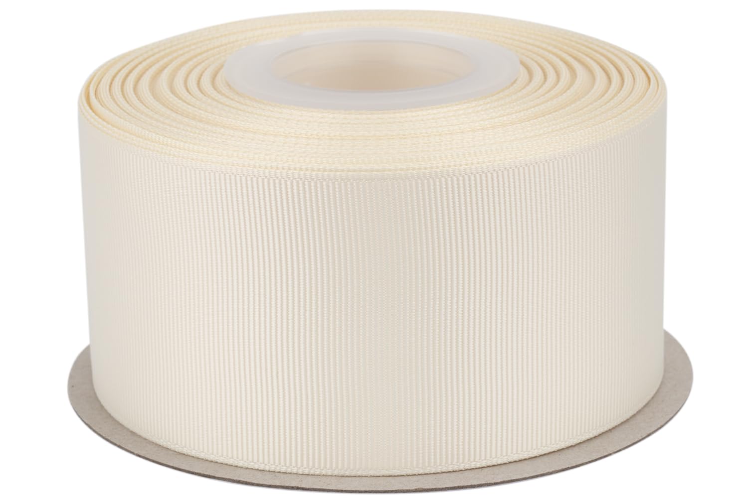 Tekdeere 50mm Solid Ivory Grosgrain Ribbon 22 Meters, Perfect for Gift Wrapping, Crafts, Bows Making, Sewing, Wreaths, Hair Accessories and Wedding Decoration