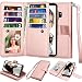 Njjex For Galaxy S9 Case, For Galaxy S9 Wallet Case, PU Leather [9 Card Slots] ID Credit Holder Magnetic Folio Flip Cover [Detachable] [Kickstand] Phone Case & Wrist Lanyard For Samsung S9 [Rose Gold]