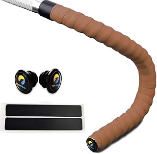 TOPCABIN TOPCABIN Bicycle Bar Tape EVA Camouflage Series Comfort Road Bike Handlebar Tape Leather Bike Bar Tape with Bar End Plugs-2 Rolls (EVA Brown)