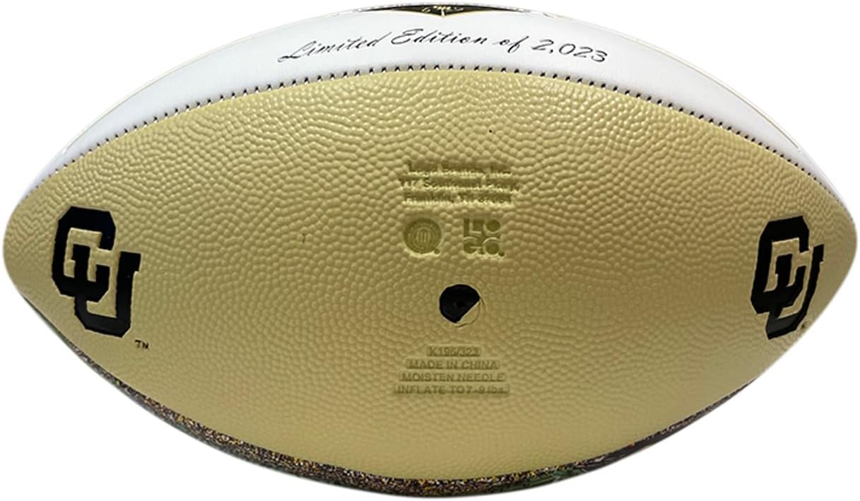 NIKCO SPORTS Colorado Buffaloes 100th Anniversary Football | Limited Edition of 2,023 | Deion Sanders Coach Prime Era | NCAA College Collectible Gift Fan Memorabilia with Certificate of Authenticity