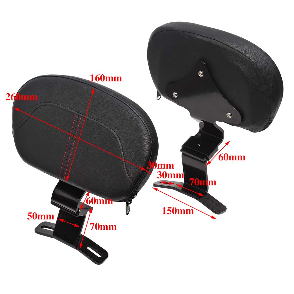 ハーレーツーリングシートセット Amazon | Baohatsu バイク用 バックレスト シート セット PUレザー製