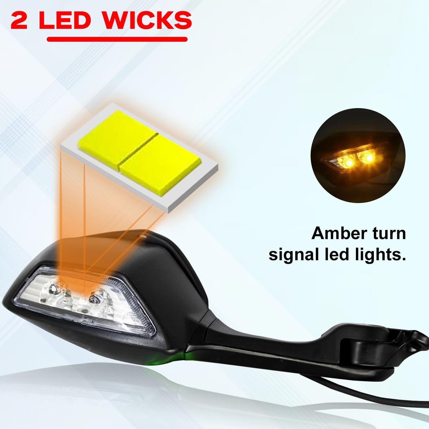 OTO2EYE Adjustable Foldable Rearview Side Mirror With LED Turn