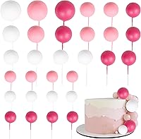 Vista 34 de Rsstarxi 30 bolas para decoración de tartas, bolas de decoración de pasteles, mini globos, bolas de espuma, decoración de pasteles para baby shower