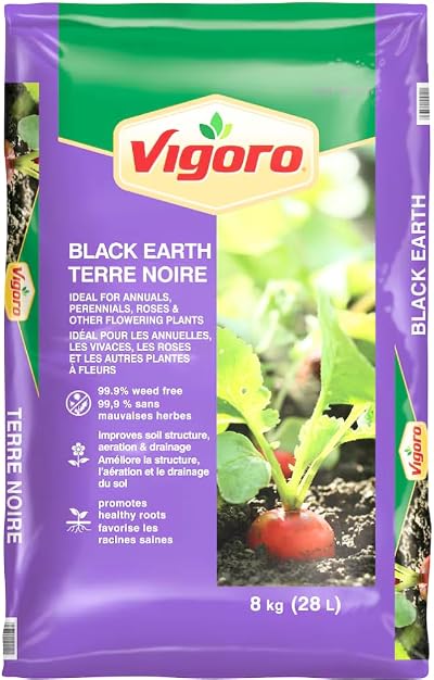 Vigoorro Black Earth Lawn and Garden Soil, 28.3 L, Ready-to-Use
