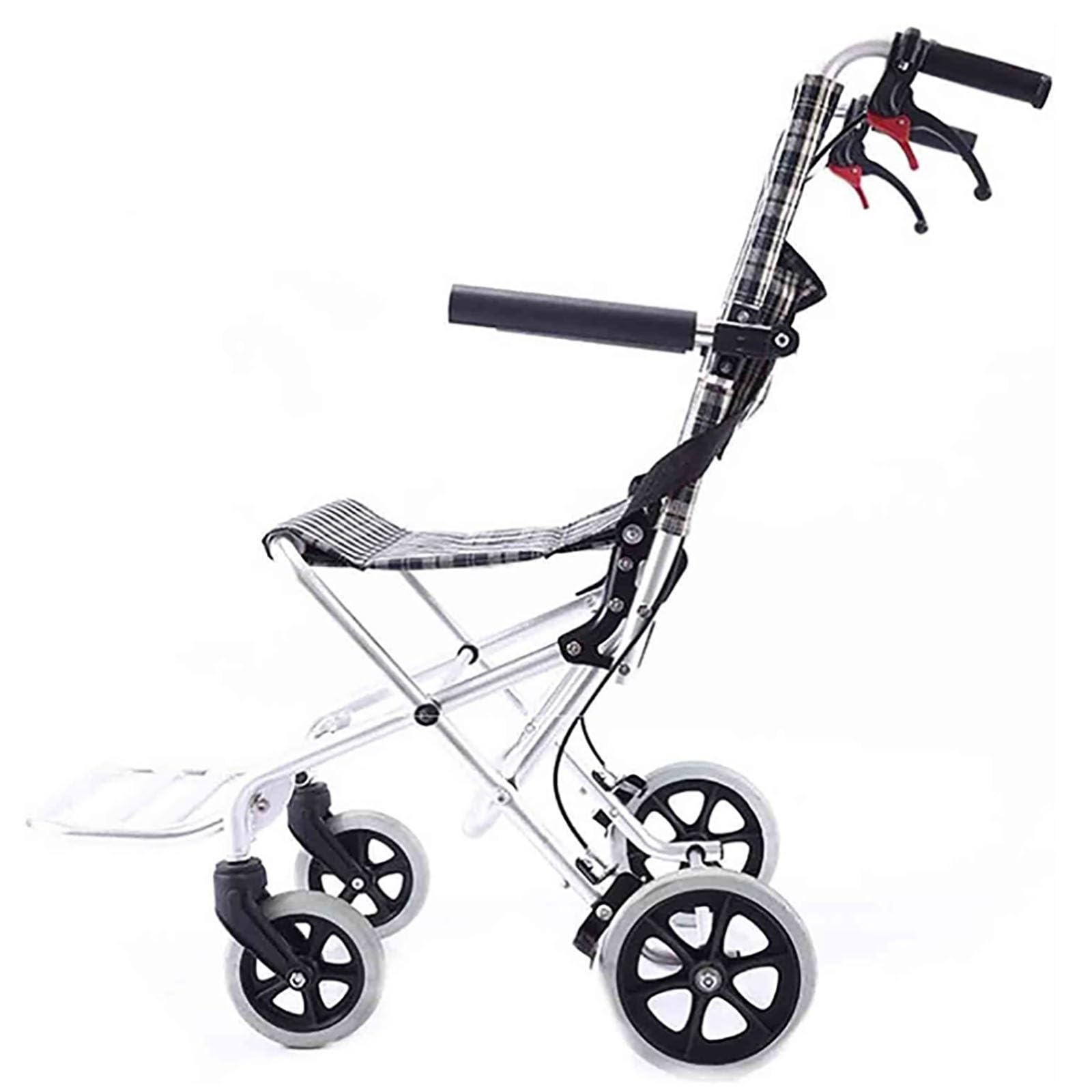 Lekki aluminiowy wózek inwalidzki, aluminiowa rama Składany lekki wózek inwalidzki z napędem dla opiekuna Waga tylko 6,8 kg