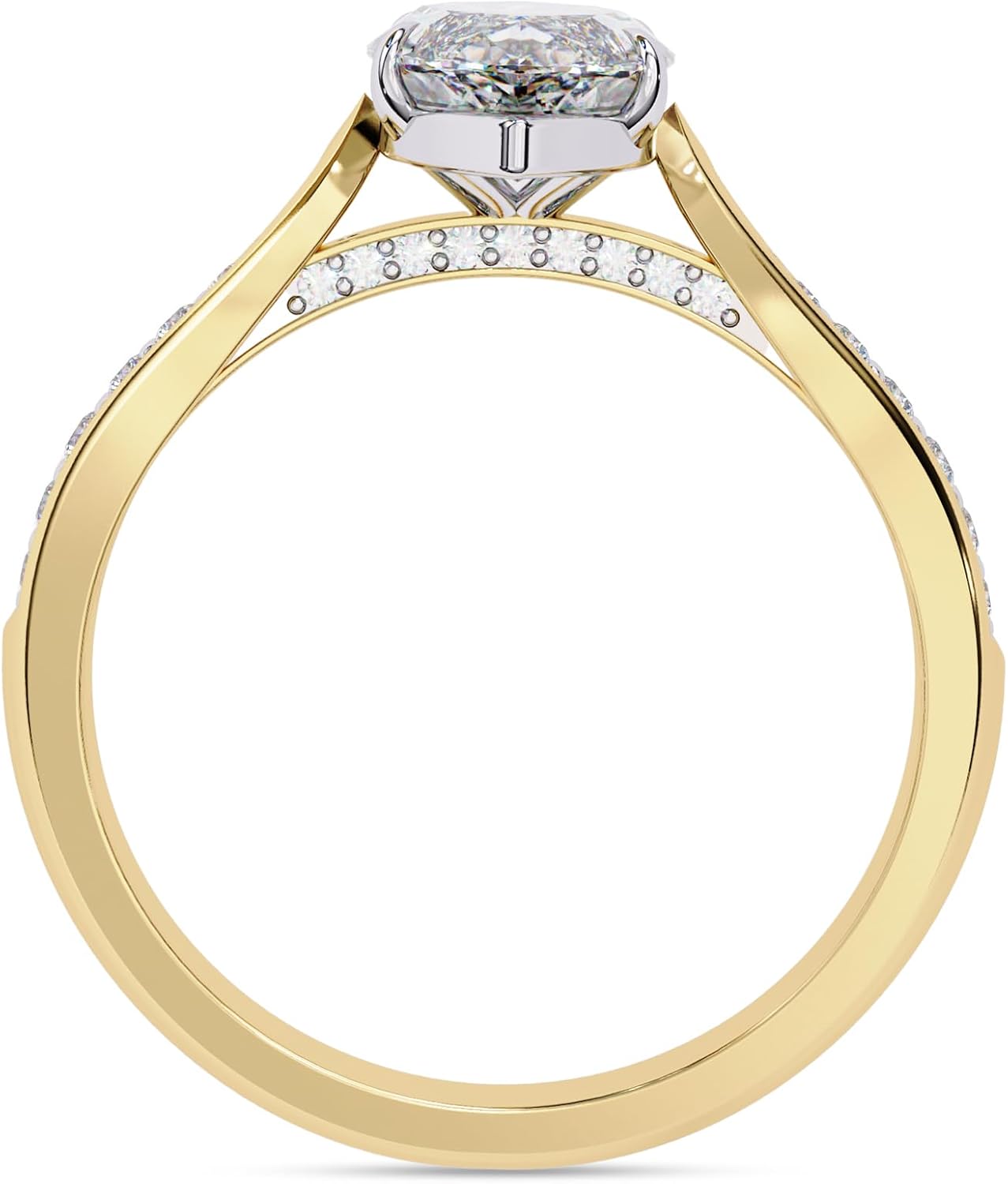 SAVEARTH DIAMONDS Solitaire Engagement Rings for Women Center 12X6MM Marquise and Round Lab Created Moissanite Ring Jewelry Gift for Her In 10K / 14K Solid Gold or 925 Sterling Silver