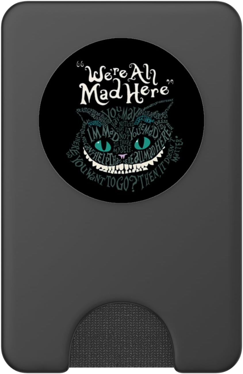 Cheshire Alice Cat We're All Mad Here Wonderland PopSockets PopWallet for MagSafe