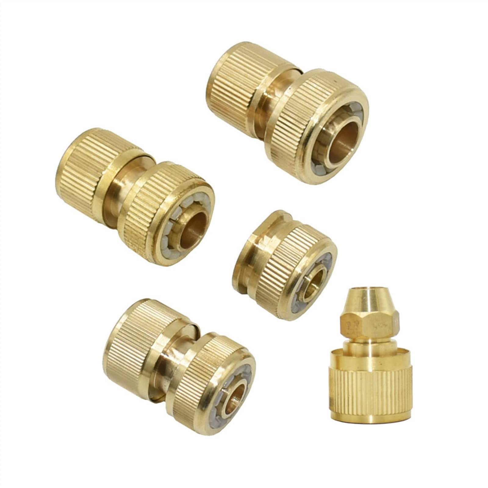 GANDE Conector rápido de Manguera Conector Waterstop de Cobre 16mm 20mm Adaptador de Manguera de riego 5 uds (Color : 1I2)
