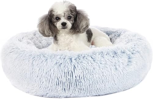 Miniatura 31 de Bedfolks Cama Calmante en Forma de Dona para Perros - 36" Redonda, Esponjosa, Antiansiedad, Cama para Mascotas Lavable a Máquina (Rosa, Grande)