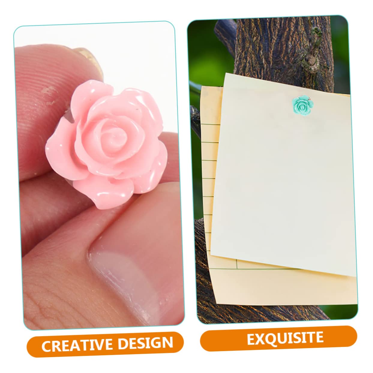 STOBOK 120stücke Resin Pushpins Mit Blumenmotiv Niedliche Pinnwandstecker Für Notizen Fotos Und Bürobedarf Für Korktafeln Und Wanddekoration