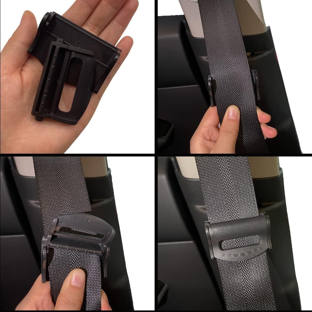 Car Seat Belt Clip, 4 Pack Seatbelt Adjuster for Adults, Comfort Universal Auto Shoulder Neck Strap Positioner (Black) : Automotive