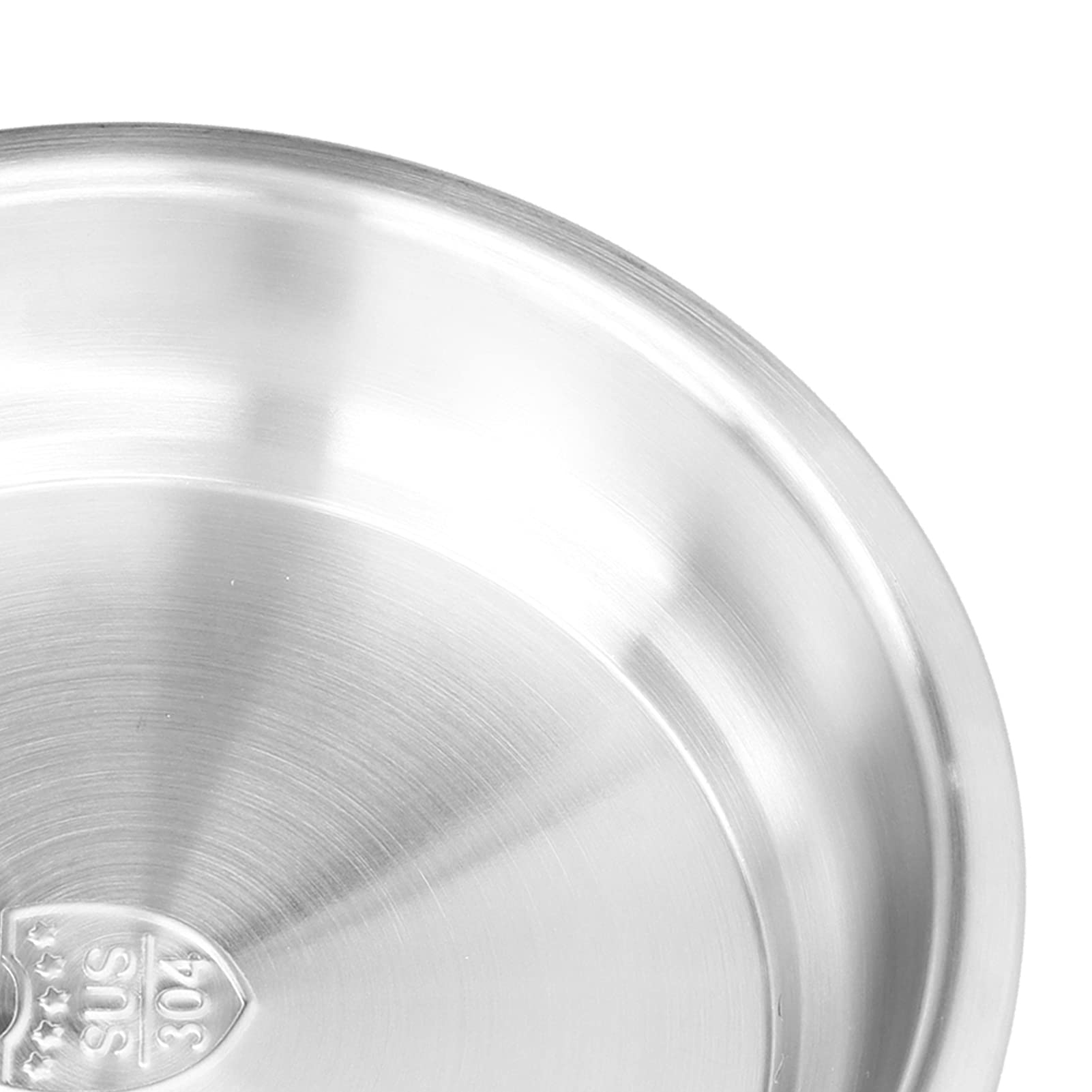 BORDSTRACT Piatti da Portata In Acciaio Inox, Piatti Rotondi Grandi e Resistenti, Ciotole Profonde per Minestra, Insalata, Antipasti, Dessert, Cibo da Campeggio, Cucina e Casa(26cm)