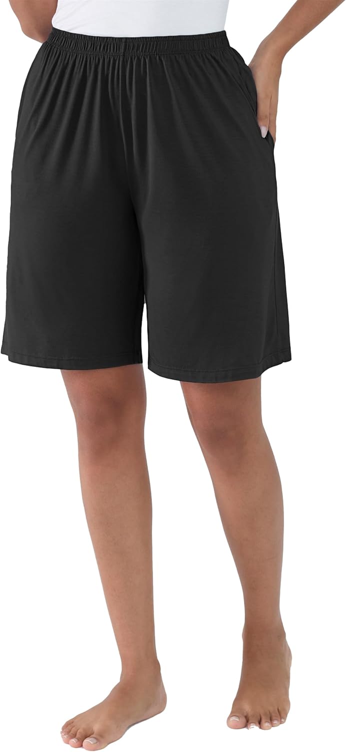 Joyaria Women Bamboo Viscose Bermuda Pajama Shorts Knee length Sleep Shorts with Pocket - Image 5