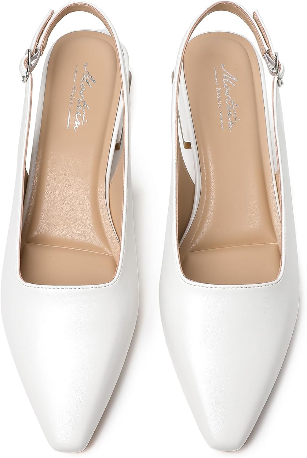 Mostrin Womens Chunky Low Heels D'Orsay Slingback Block Heel Pumps Closed Square Toe Dress Shoes for Work Office Daily Wedding - Image 7