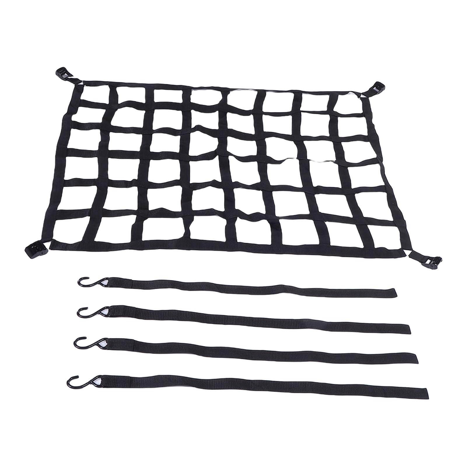Pickup-Gepäcknetz, stark belastbar, verstellbar, multifunktional, robust, Dachträger-Gepäckkorbnetz mit S-Haken (50" x 42")