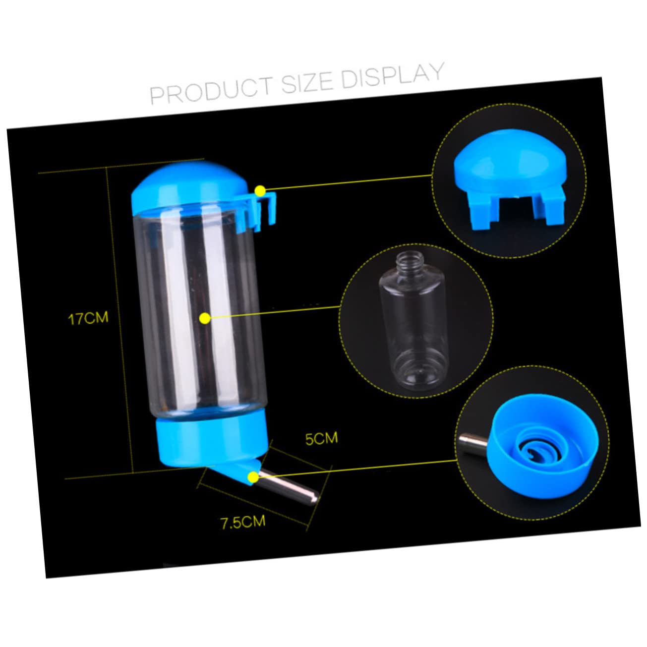 Balacoo Hanging Pet Water Bottle Drinking Dispenser for Small Animals for Hamsters Puppies Cats Rabbits Blue Color Durable Easy to