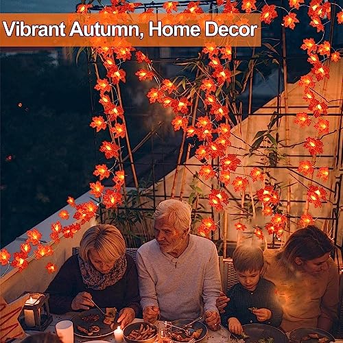 3 Pack Fall Lights Decor Fall Decorations For Home, Enlarged Maple Leaf Fall Garland, 30 Ft 60 Led Waterproof Battery Operated Lights Fall Decorations Indoor Thanksgiving Halloween Decor Outdoor #TOP3