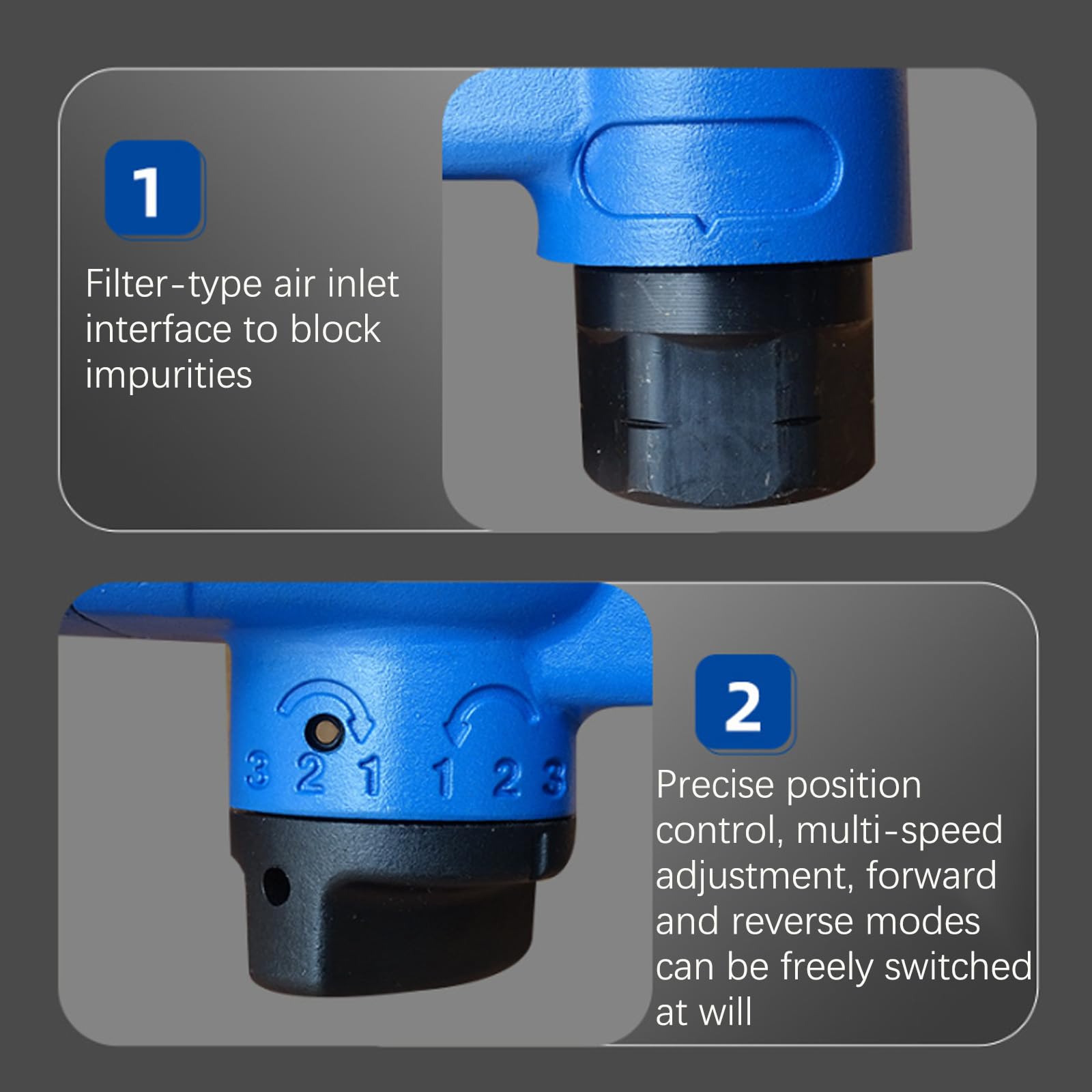 Llave de Impacto neumática, hasta 2800 N de par inverso, Llave de Impacto neumática de Alto par con Mango, presión de Aire de Trabajo: 6-10 kg/cm²