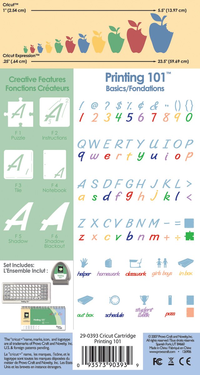 Cricut Printing 101 Cartridge