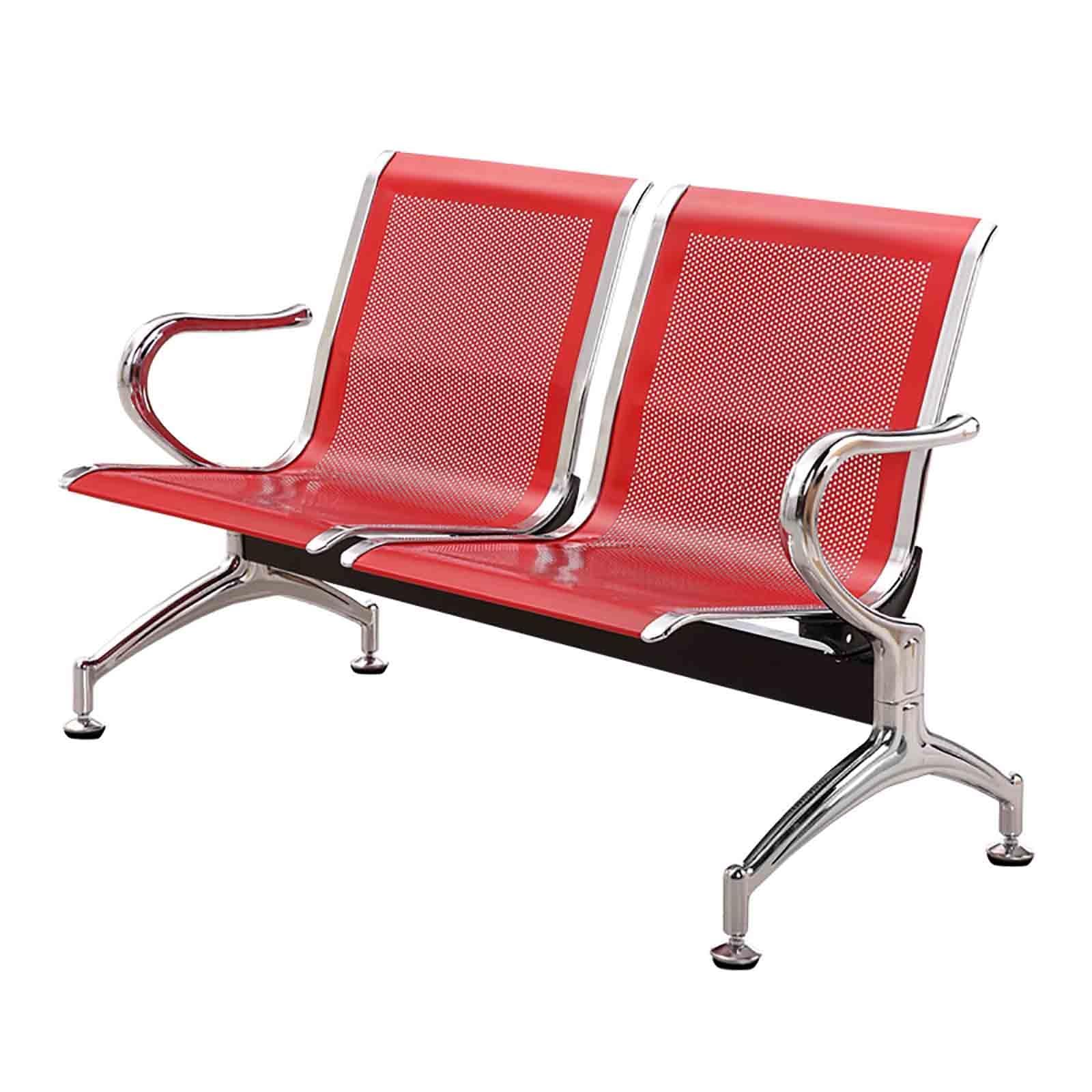 SnamicE Durable and Comfortable Waiting Room Bench Chair for Airports, Banks, Salons, and Conference Halls,Green,Red