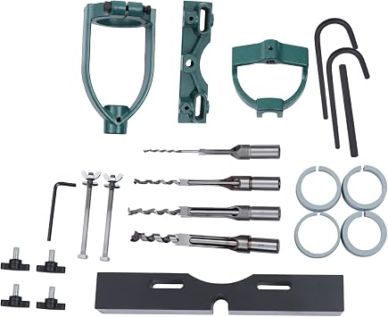 Bench Drill Locator Set for Mortise Machine, Mortise Tool Mortise Accessories for Drill Press and Woodworking mortises, Mortise Machine Square Hole