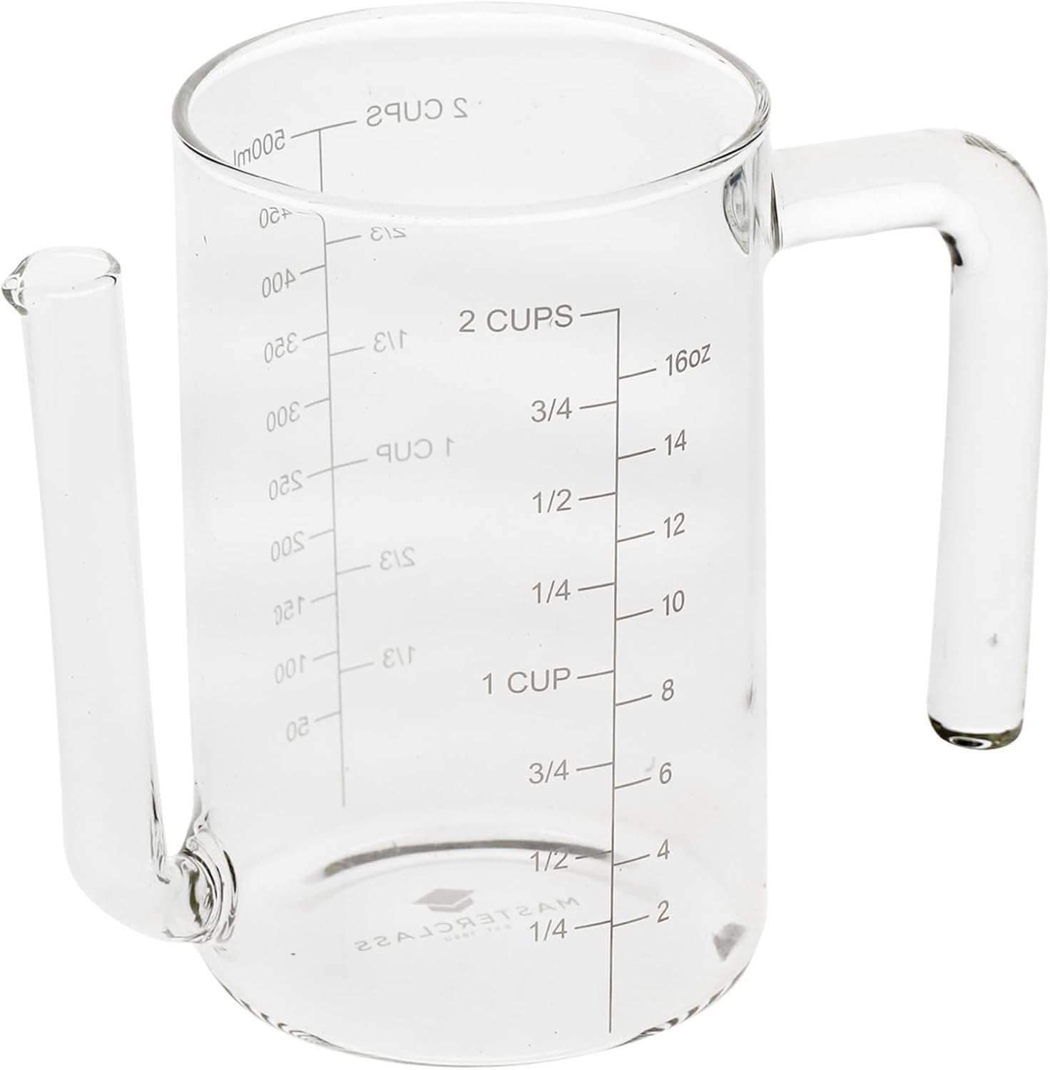 MasterClass Glass Gravy/Fat Separator Jug, 450ml / 2 cups / 16 fl oz capacity, 7.9 x 14.5 x 12.5 cm