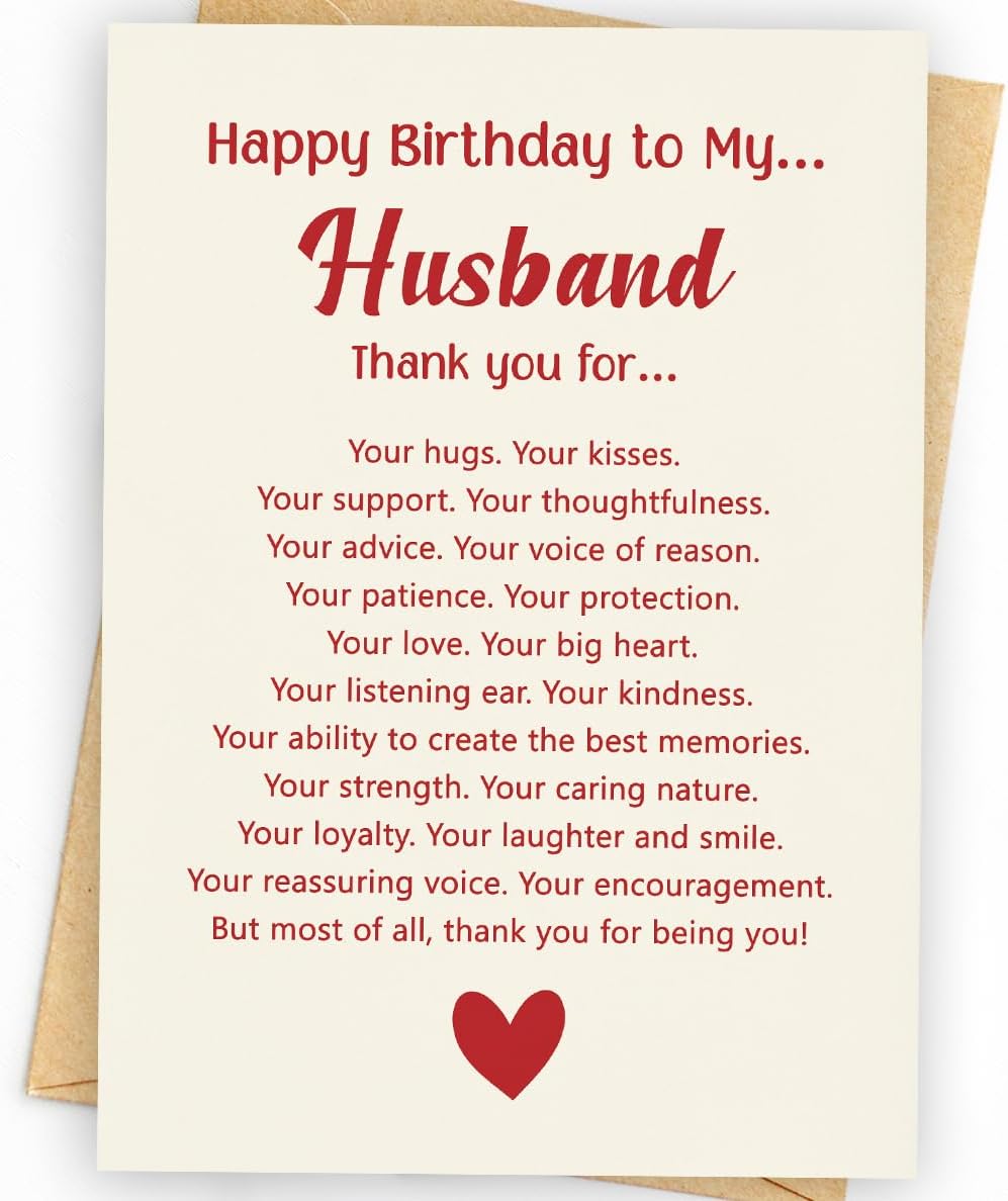 Romantic Birthday Card Gift for Husband, Unique Husband Birthday Card ...