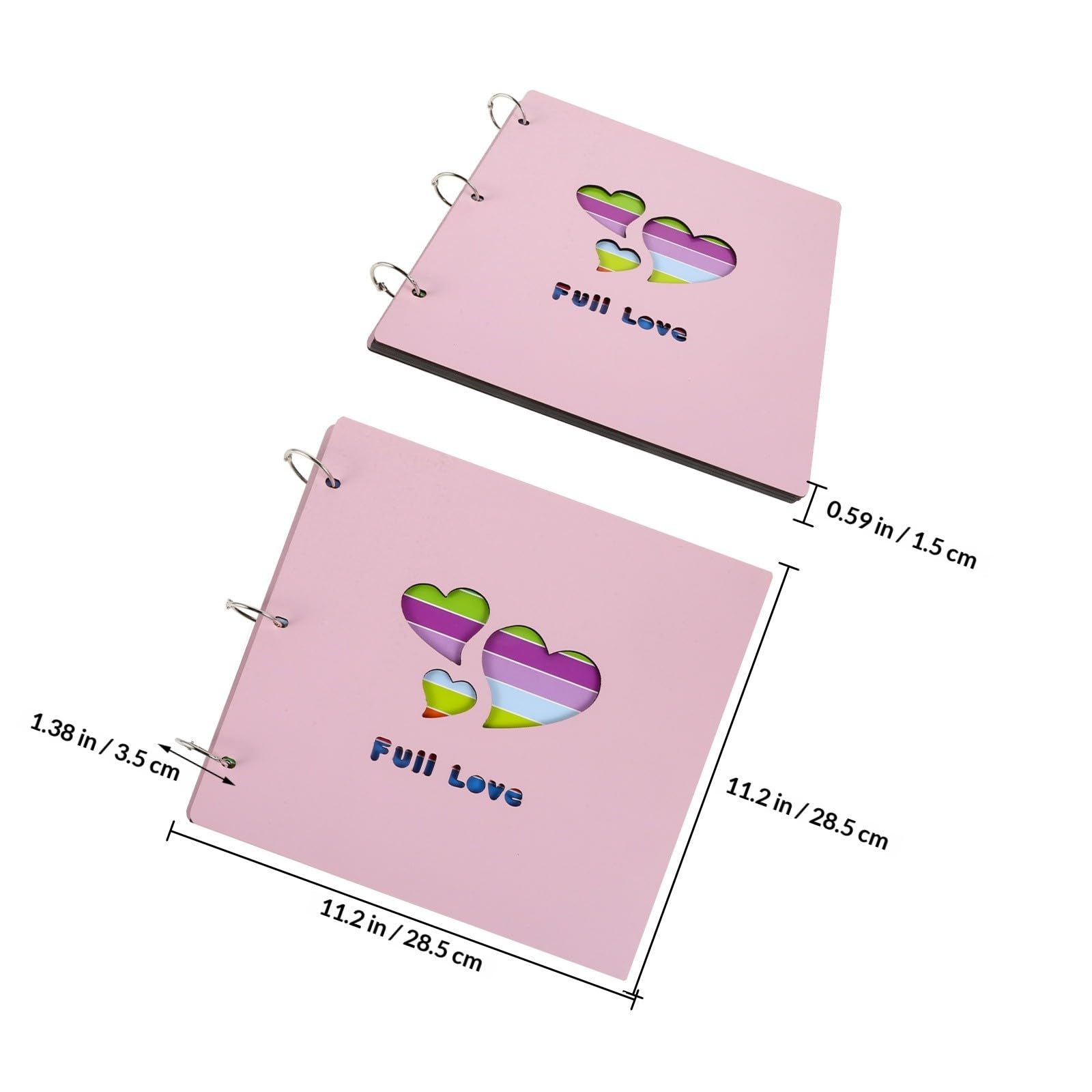 Álbum de Fotos de Madera Rosa DIY de 16 Pulgadas Forma de Corazón