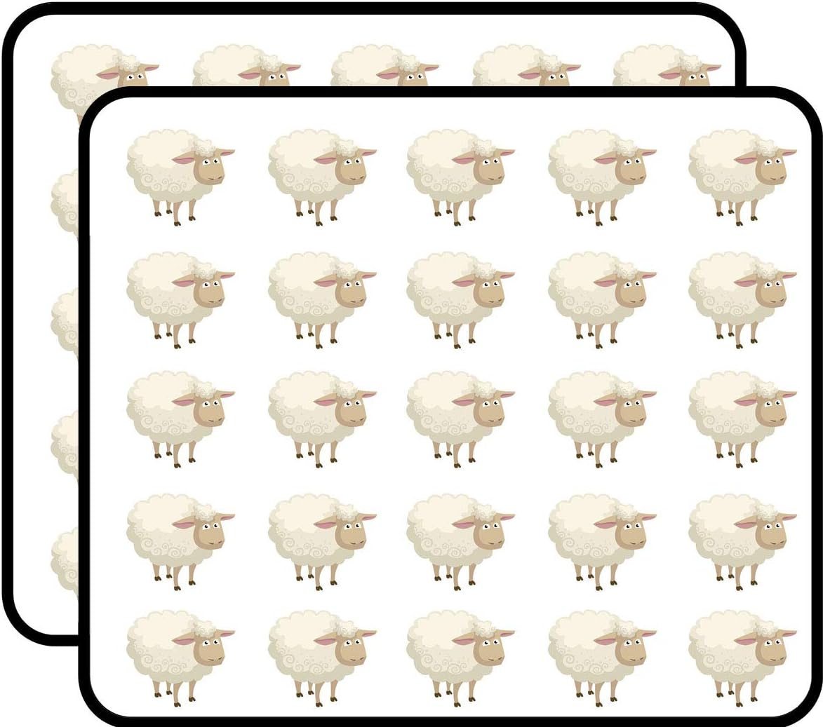 50 PCs Cute Simple Fluffy Lamb Sheep 1" Stickers Decals Laptop Notebook Phone Waterproof Vinyl Trendy