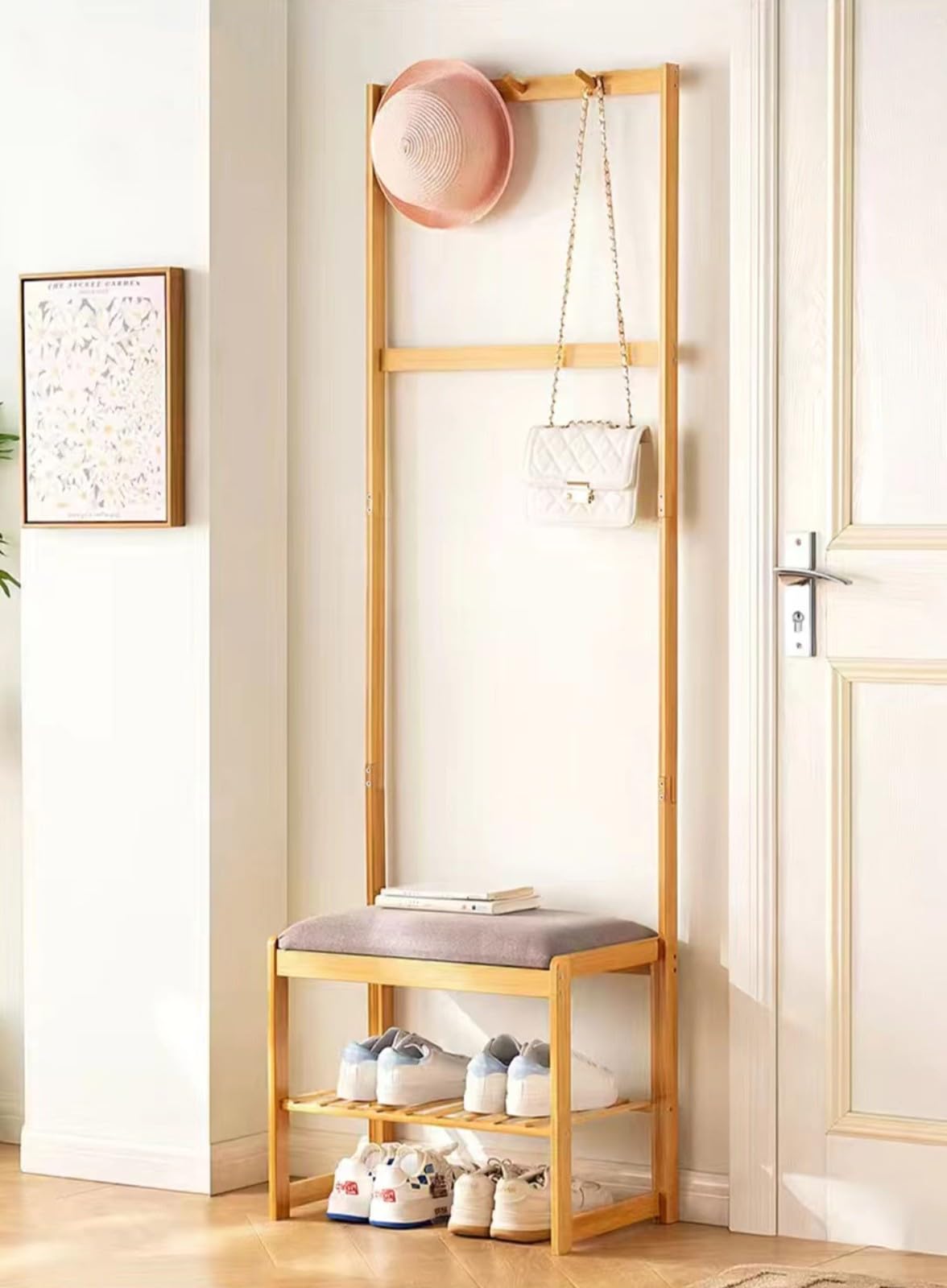 Étagère de rangement pour entrée pour ranger manteaux et chaussures