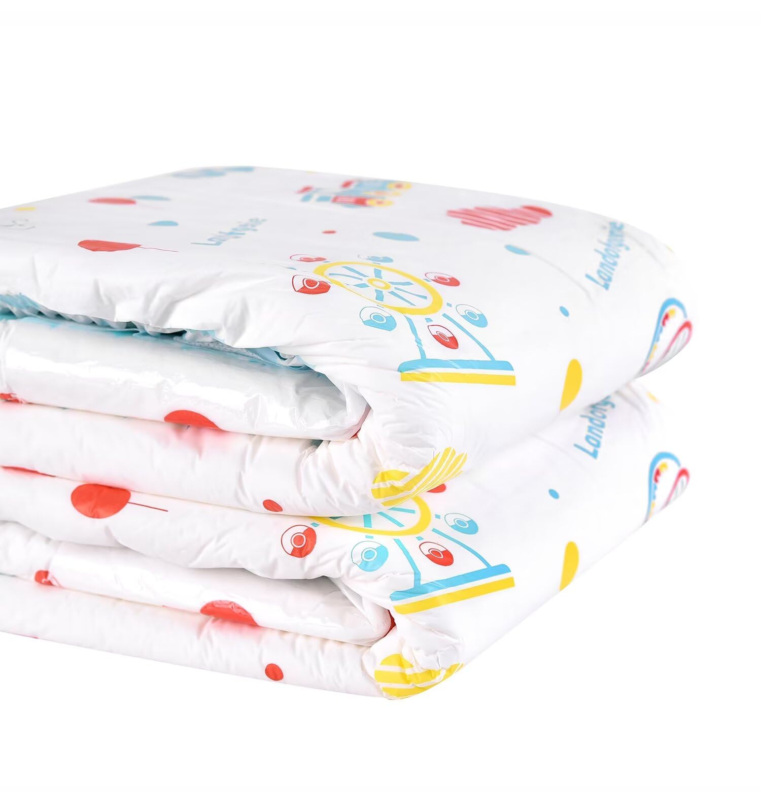 Landofgenie Pannolino Adulto Stampato Pannolino Intimo di Incontinenza Grandi Pannolini di Regressione Overnight Age con Tabs 10 Pezzi (Large 36"- 46")