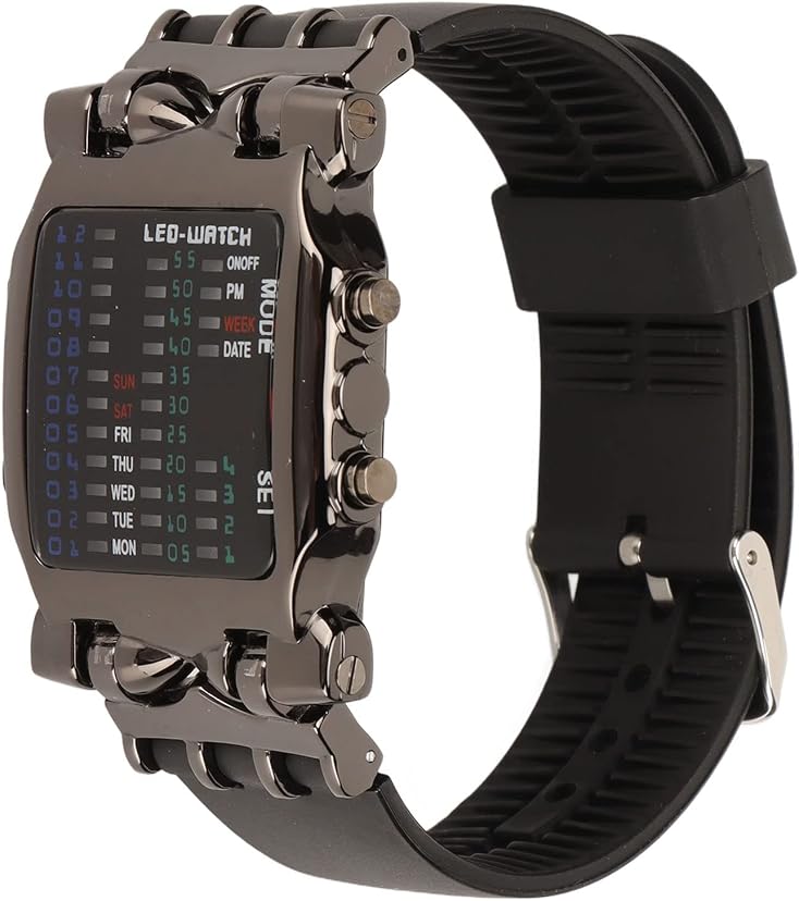 Binary Watch Crab Shape Binary Colorful Led Digital Display Silicone ...