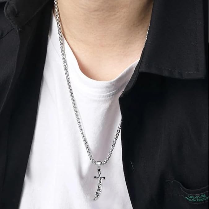 Zulfiqar Sword Necklace 925 Sterling Silver Zulfiqar Necklace for Men Jewelry Gifts for Men