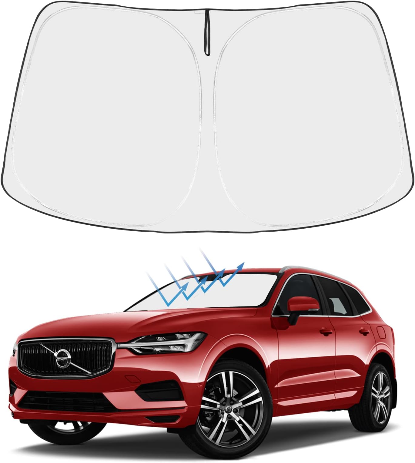 Proadsy Front Windshield Sun Shade Foldable Sunshade Protector Custom Fit 2023 2022 2021 2020 2019 2018 Volvo XC60 SUV Accessories 2023 Upgrade