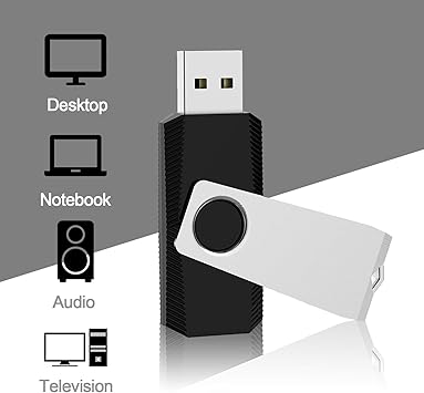 KEXIN 10 Pack USB Flash Drive - 64GB Thumb Drive with Swivel, Black (64GB, 10 Pack)