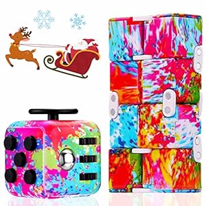 Paochocky 2 STKS Fidget Toy Cube Infinity Cube Tie-Dye Kleurrijke Fidget Finger Toy Stress relief speelgoed voor…