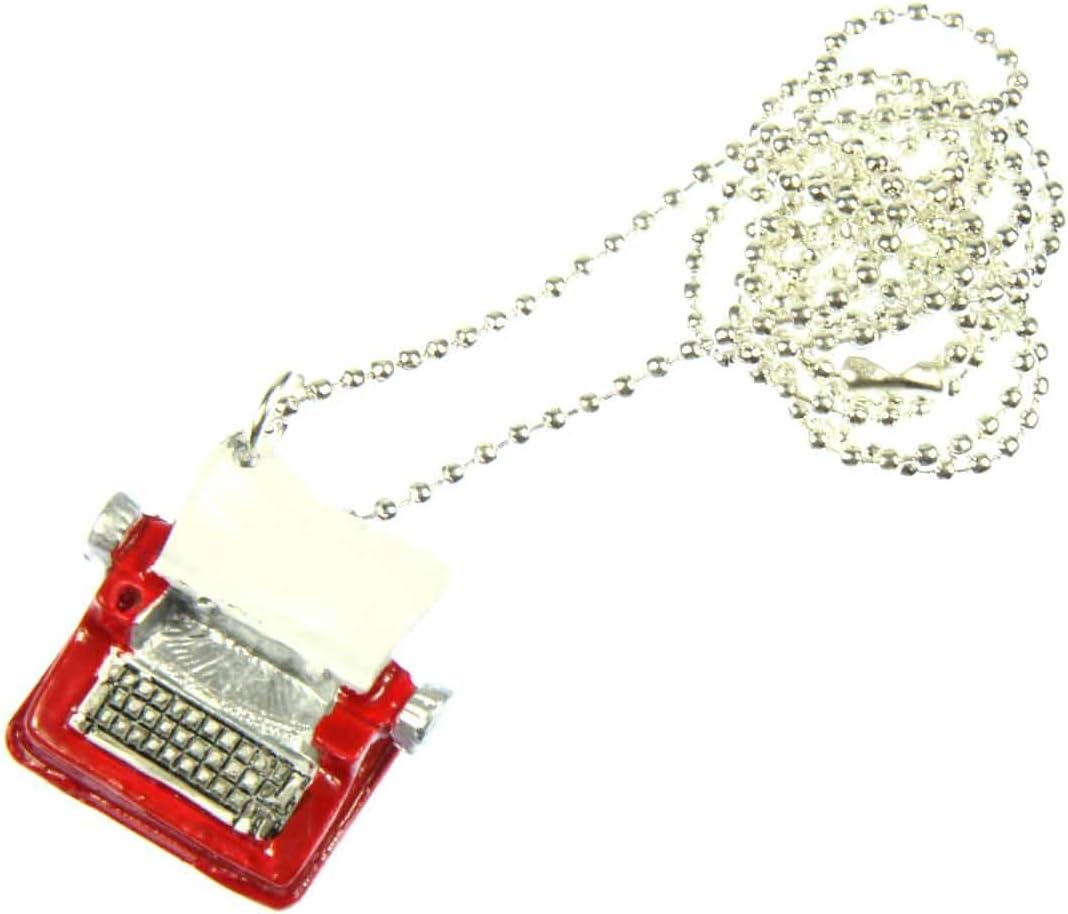 Miniblings Typewriter Keys Necklace 80Cm Writer Writing Author Red