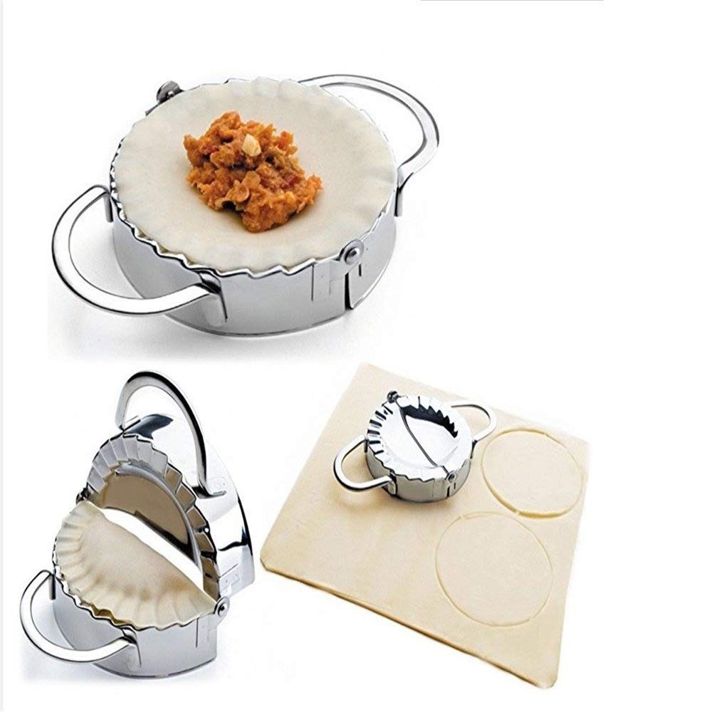 Stainless Steel Dumpling Maker - Dumpling Press/Empanada Maker/Pie Ravioli Maker Mould Dumpling Wrappers Mold Kitchen Accessories (9.5cm/3.74" Large)