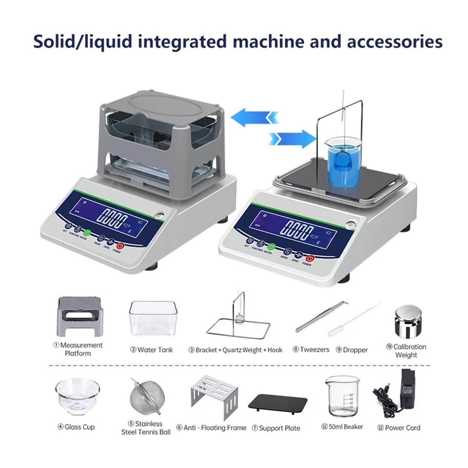 Densitómetro líquido plástico digital 0,01 g/cm Calibración semiautomática | Precisión Pantalla LCD PT% Aceite líquido universal(600C-GY)