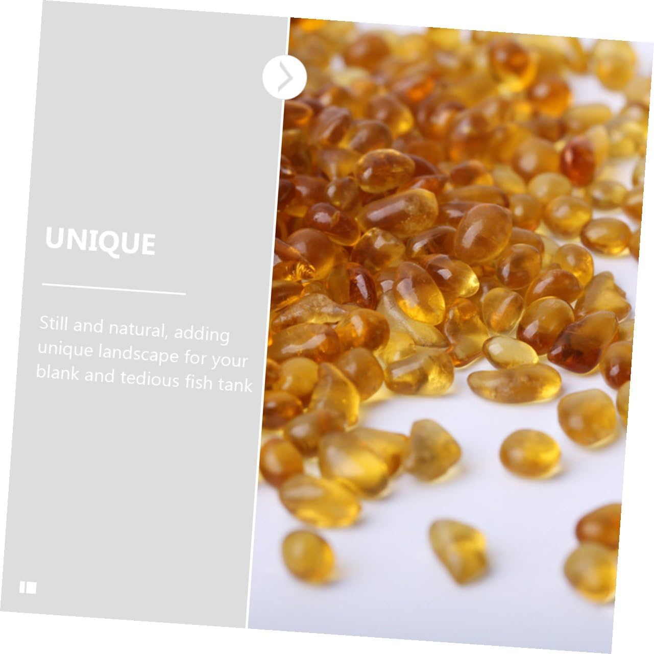 2 Sets Aquarium Gravel Pebbles, Natural Colored Glass Substrate Stones for Fish Tank Decoration, 250g China Red + 250g Amber Gravel for Aquariums and Terrariums