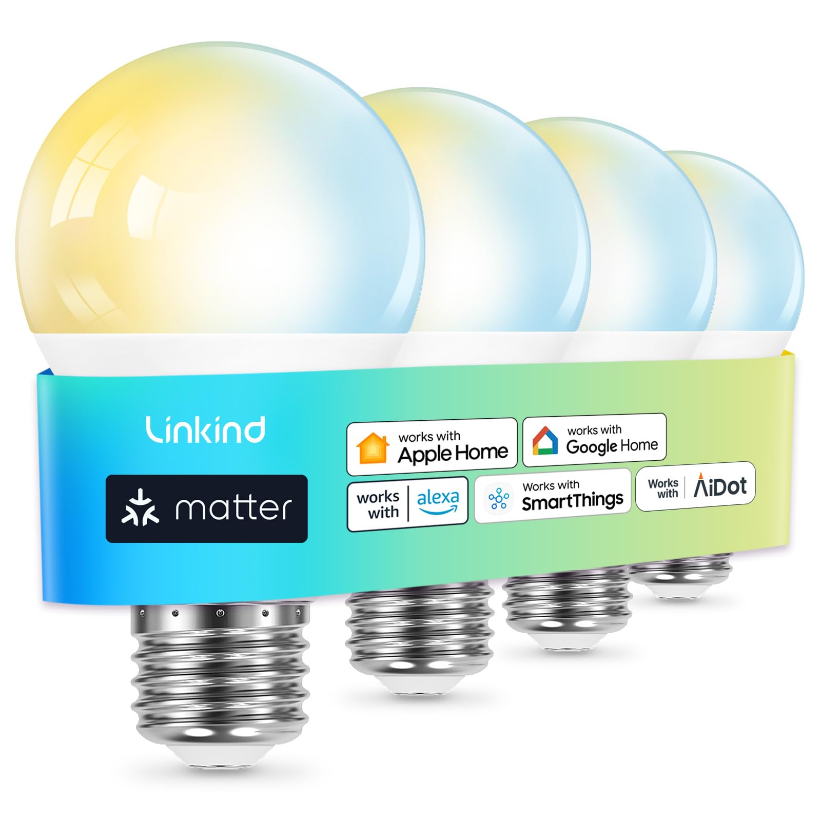 Linkind Matter Smart Light Bulb, Soft White to Daylight